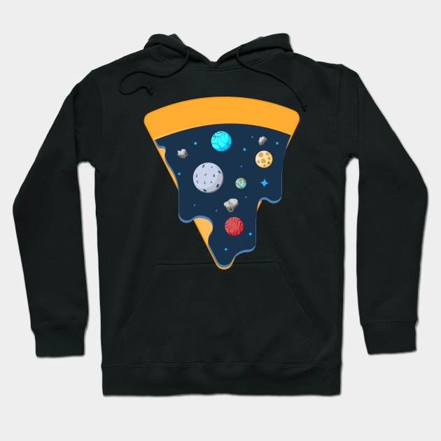 Space pizza Hoodie by lakokakr